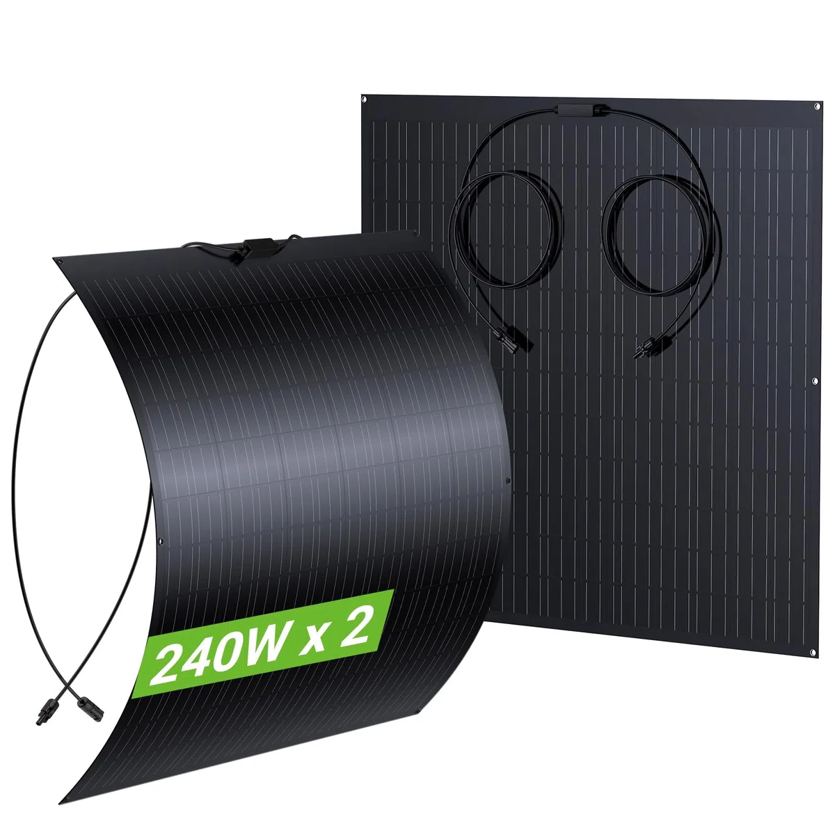 480W Flexibel Solarpanel, 2 x 240W Flexibles Solarmodule, IP67, 23,5% Umwandlung Photovoltaik Panel Balkonkraftwerk Solarzelle Ideal für Wohnmobil Boot Balkon Camper Gartenhaus Dach
