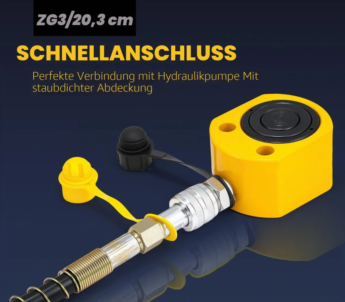 CGOLDENWALL Hydraulikzylinder 20T Professioneller Zweiteiliger, Ultradünner Leicht, Gesamthub 30mm für Gebäude und Brücken (DFPY-20T)