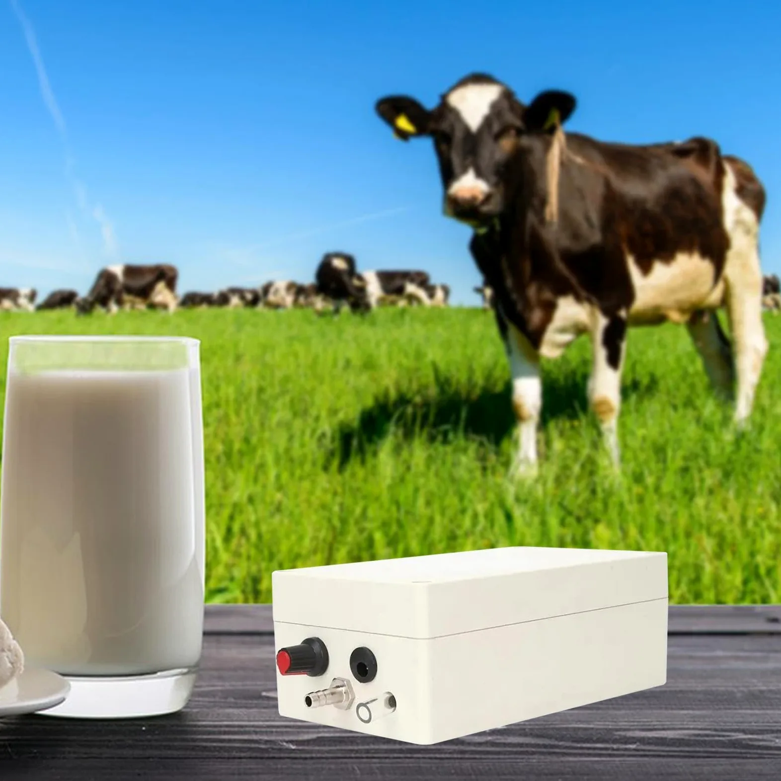 Melkwirtsmaschine, Vakuumpumpe, Langlebige Stabile Geschwindigkeit, Einstellbare Schafmelkmaschine, Melkgerät für Pferde, Vieh, Schafe, Elektrisch