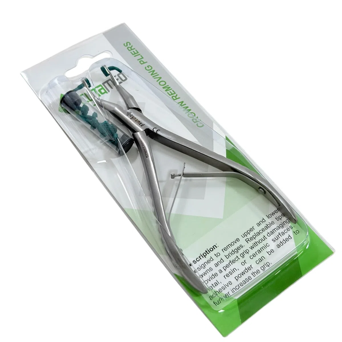 Neue Premium Deutsche Zahnkrone Greifer Entferner Zange Temporäre Krone Entferner Crown Greifer Zange 6 Zoll mit 10 EA Extra Austauschbare Silikon Spitzen