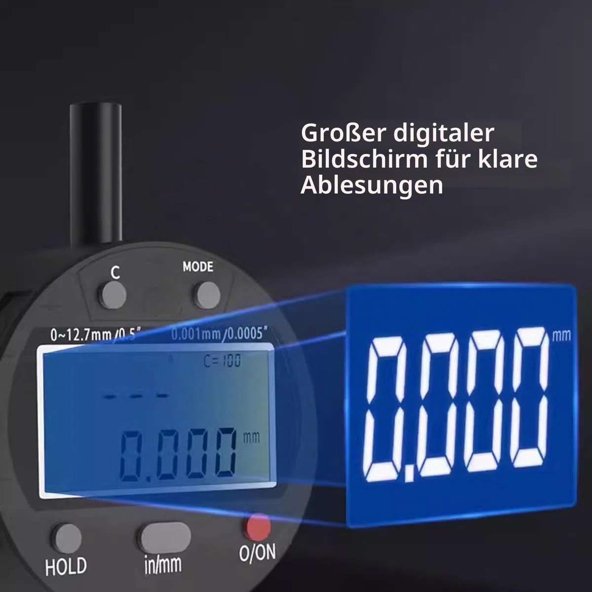 Digitales Radius-Messgerät, elektronisches Radius-Messgerät innen und außen, mit Messbacken von 10 mm/20 mm/30 mm/60 mm/100 mm, hohe Genauigkeit, für mechanische Teile, Holzformen