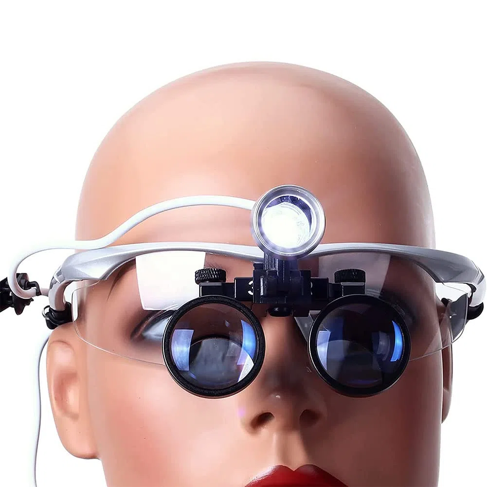 Lupenbrille Zahnarzt,Medizinische Lupenbrille Mit Licht,Kopfband Lupen, Brillenlupe,Binokular Lupen Surgical Loupes,Dental Chirurgische Medical Für Lesen Handwerk Juweliere Nähen Und Reparatur 3,5 x