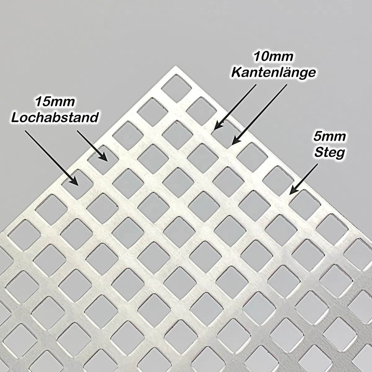 Aluminium Lochblech QG10-15 - 3,0mm dick (1000 x 1000 mm)