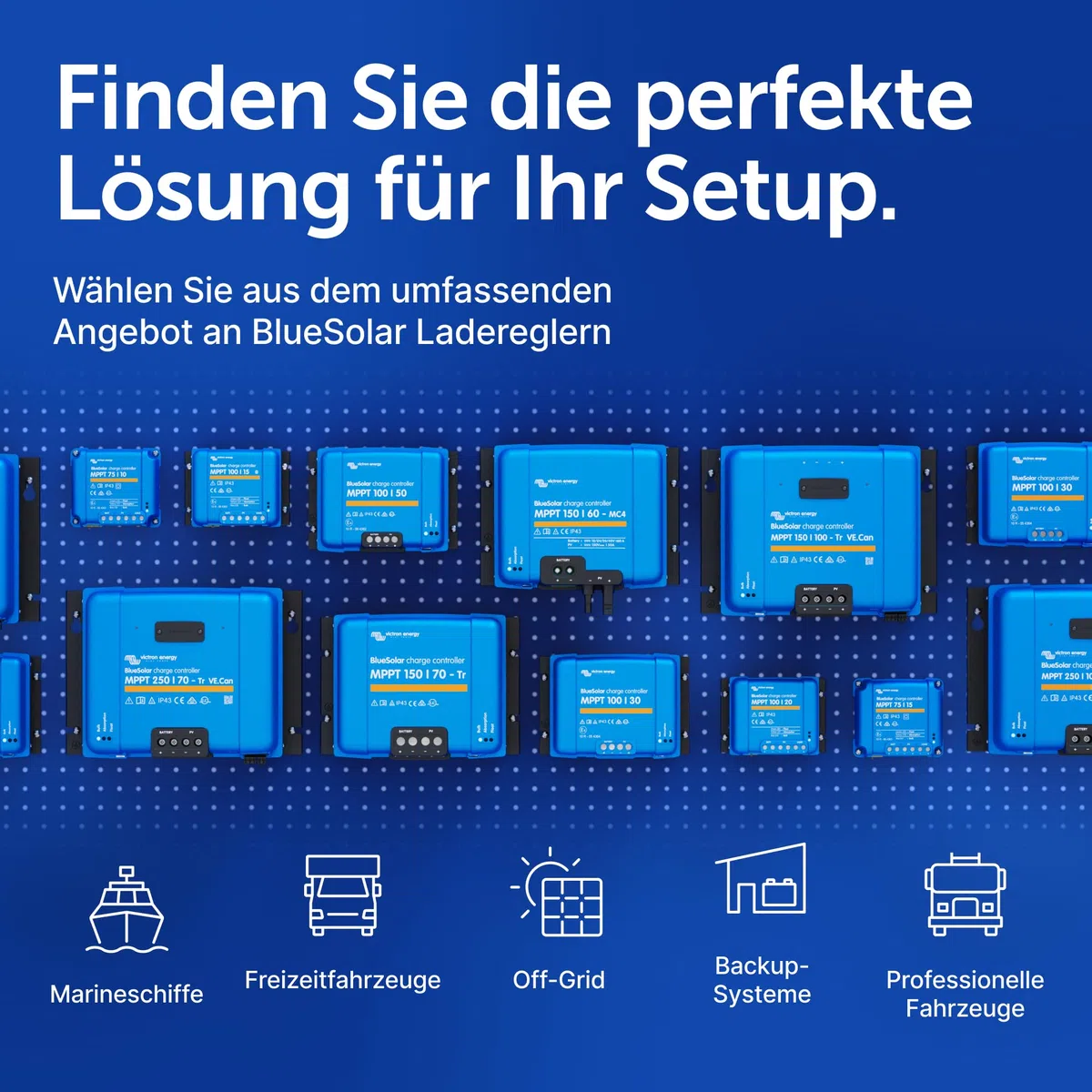 Victron Energy BlueSolar MPPT Laderegler - Solar Laderegler - 150V 45 Amp 12/24/36/48-Volt