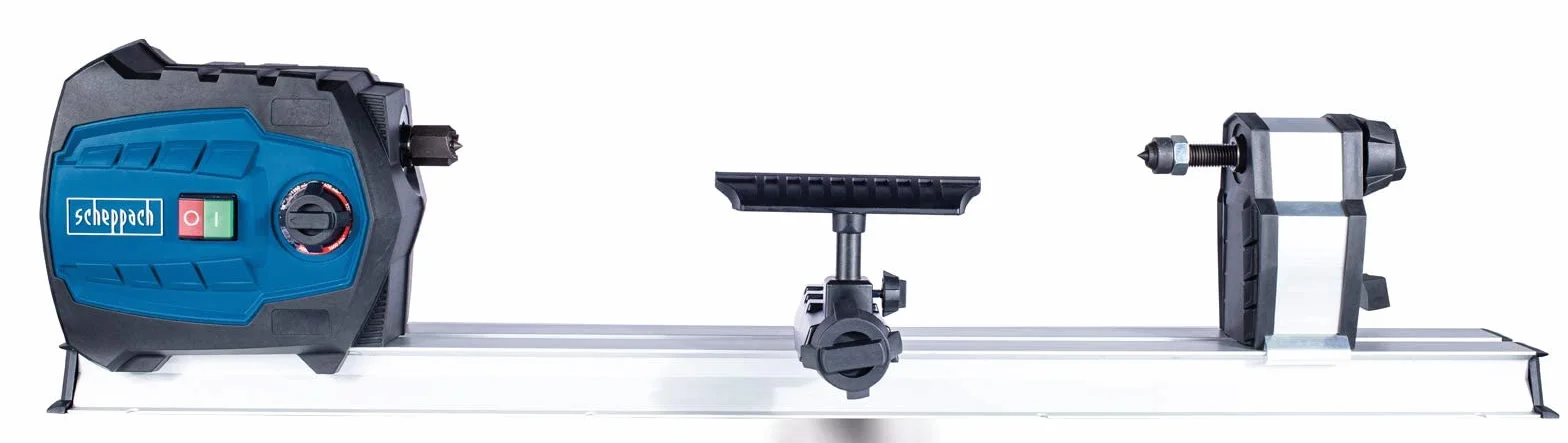 Scheppach DM600VARIO Drechselbank Drechselmaschine | 550W Leistung | stufenlose Geschwindigkeit - variable Drehzahl von 800–3000 Umdrehungen | Werkstück max. 60 x 25 cm inkl. Planscheibe