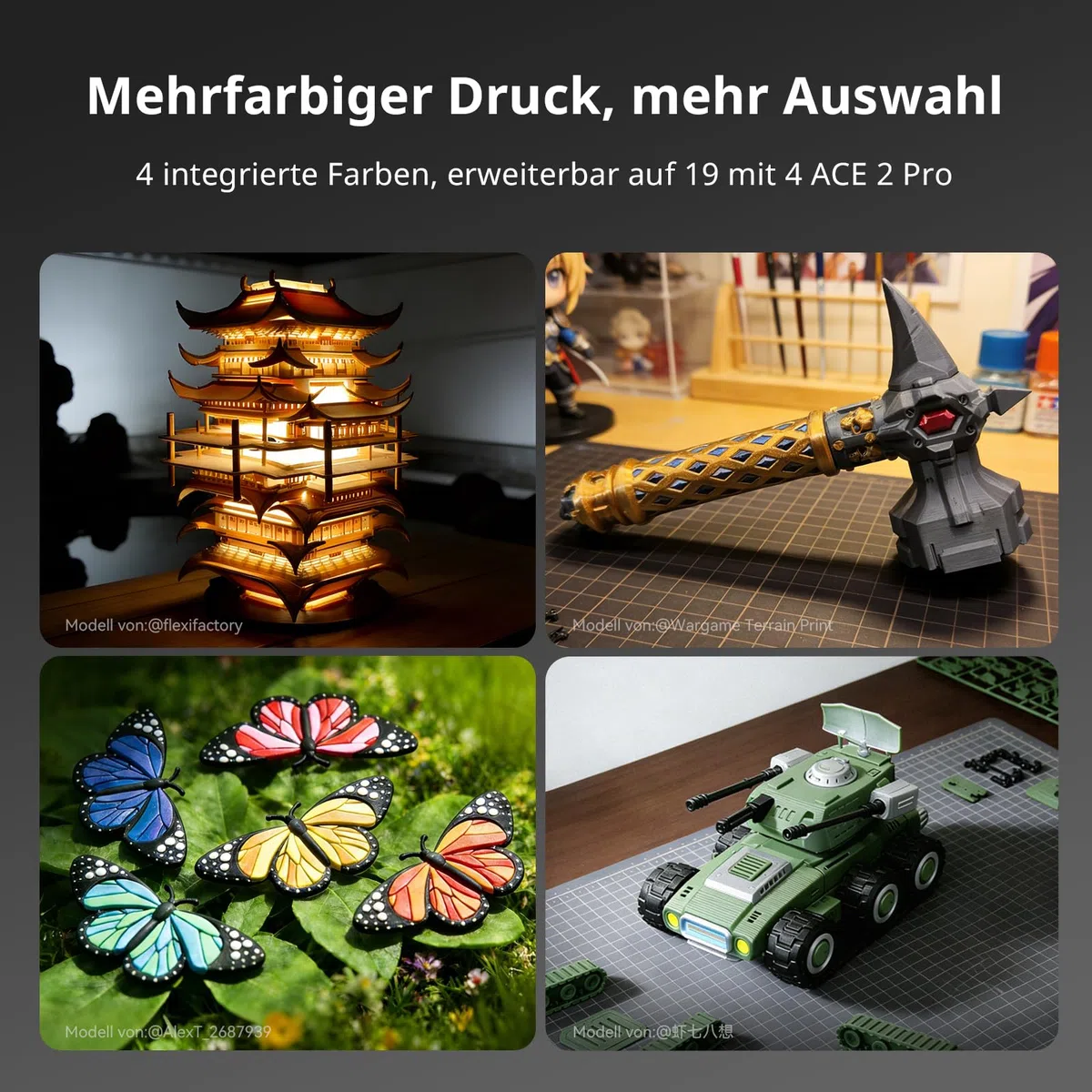 Anycubic Kobra X 3D Drucker, 600 mm/s Schnelles Drucken, Adaptive Extrusionskraft Druck von weichem und hartem Filament, Intelligentes Drucken per Fernzugriff, 4 Farbdruck für Anfänger