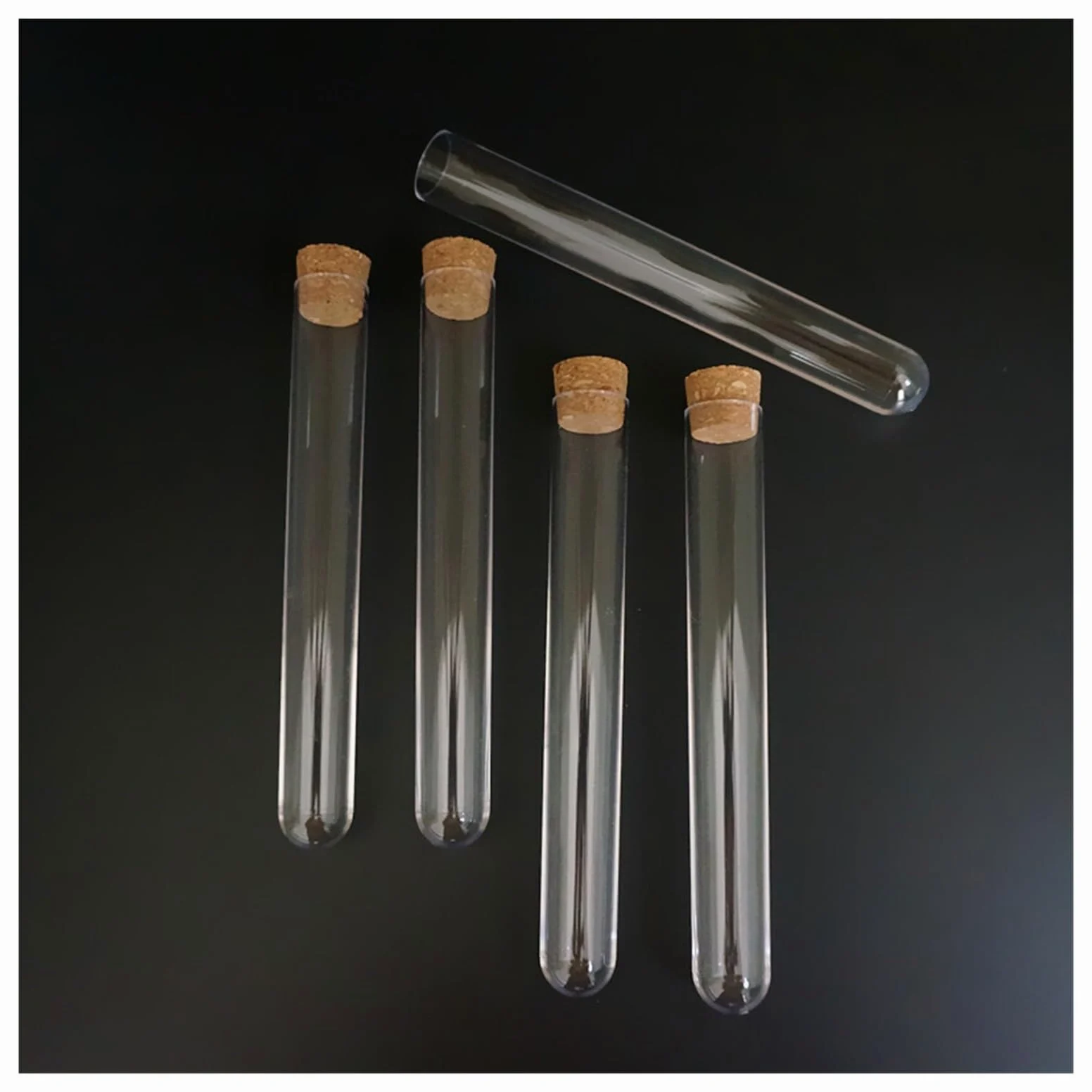 YYJzsw 10 Stück 20 Stück 50 Stück 100 Stück 20 X 150 Mm Durchsichtige Kunststoff-Reagenzgläser Mit Korkkappe For Das Labor(100pcs)