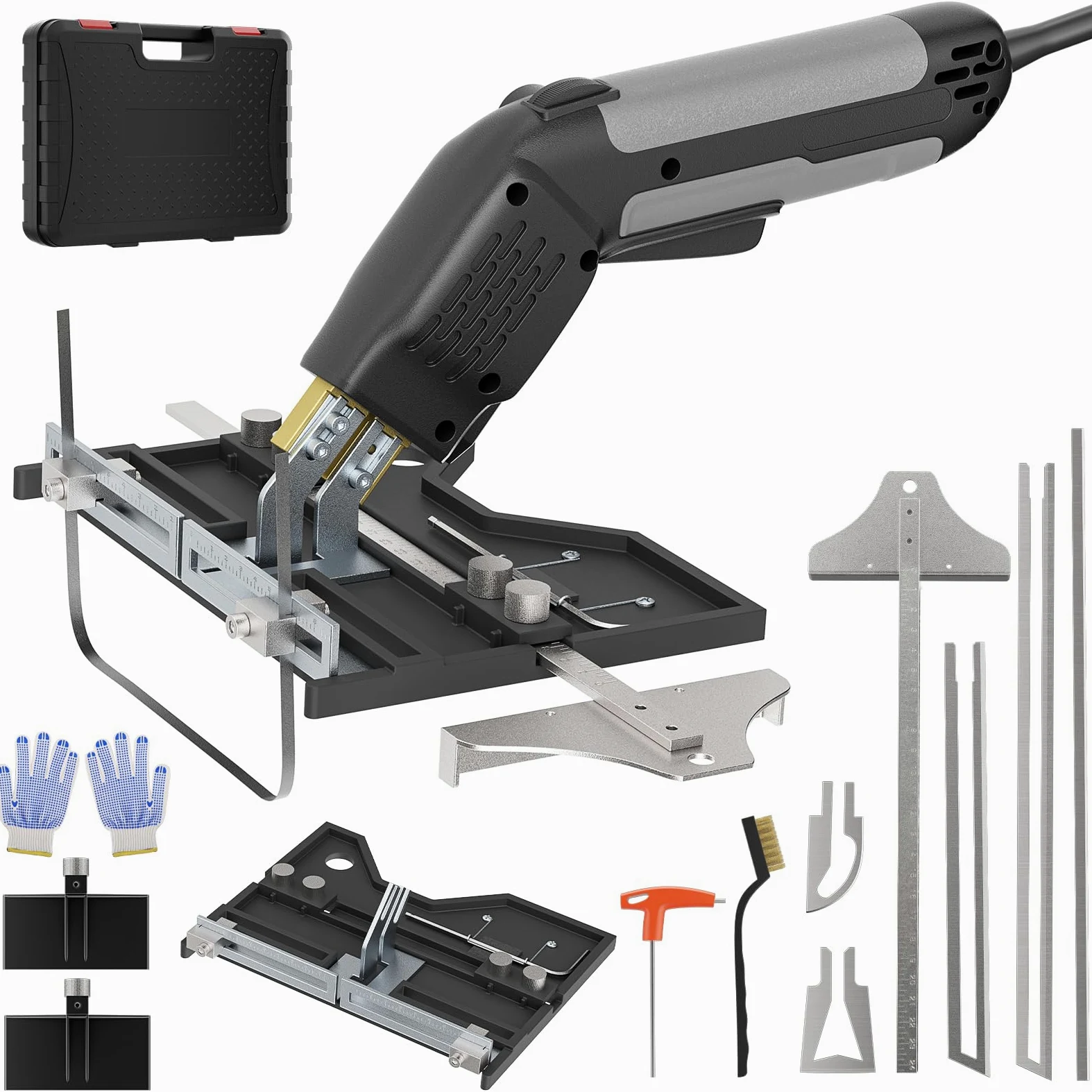 300W Styroporschneider Elektrische, Heißschneider für Seile, (50-600℃) Temperatur Einstellbar, Styrocutter mit 5 Klingen, Kühlsystem, für Styropor, EPS, KT Board, Seilgewebe, Schaumstoff