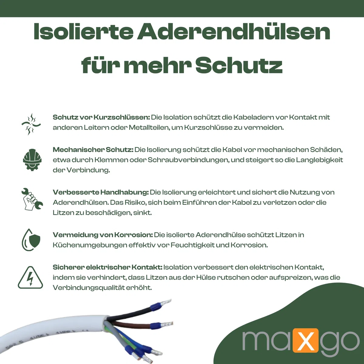 Herdanschlusskabel 2m H05VV-F 5x2,5 Kabel Herd Anschlußkabel Anschluss-Set für Backöfen & Herde Herdanschlussleitung Mantelleitung Backofen Anschlusskabel Herdanschlußkabel