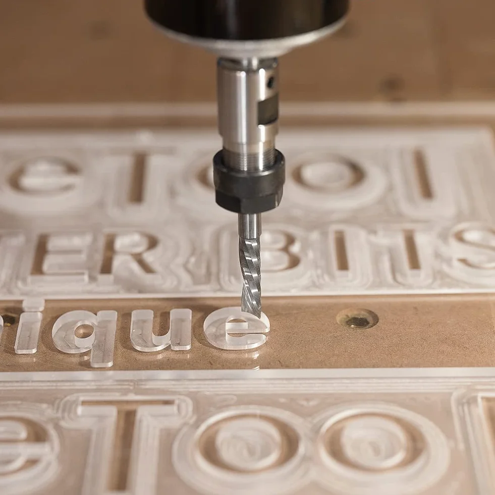 SpeTool 2 Stück Alu Fräser 8mm Schaft Einschneider VHM Fräser 32mm Schnittlänge Hartmetall Schaftfräser CNC Fräser Holz Für Oberfräse für Metall Aluminium Acryl Kunststoff