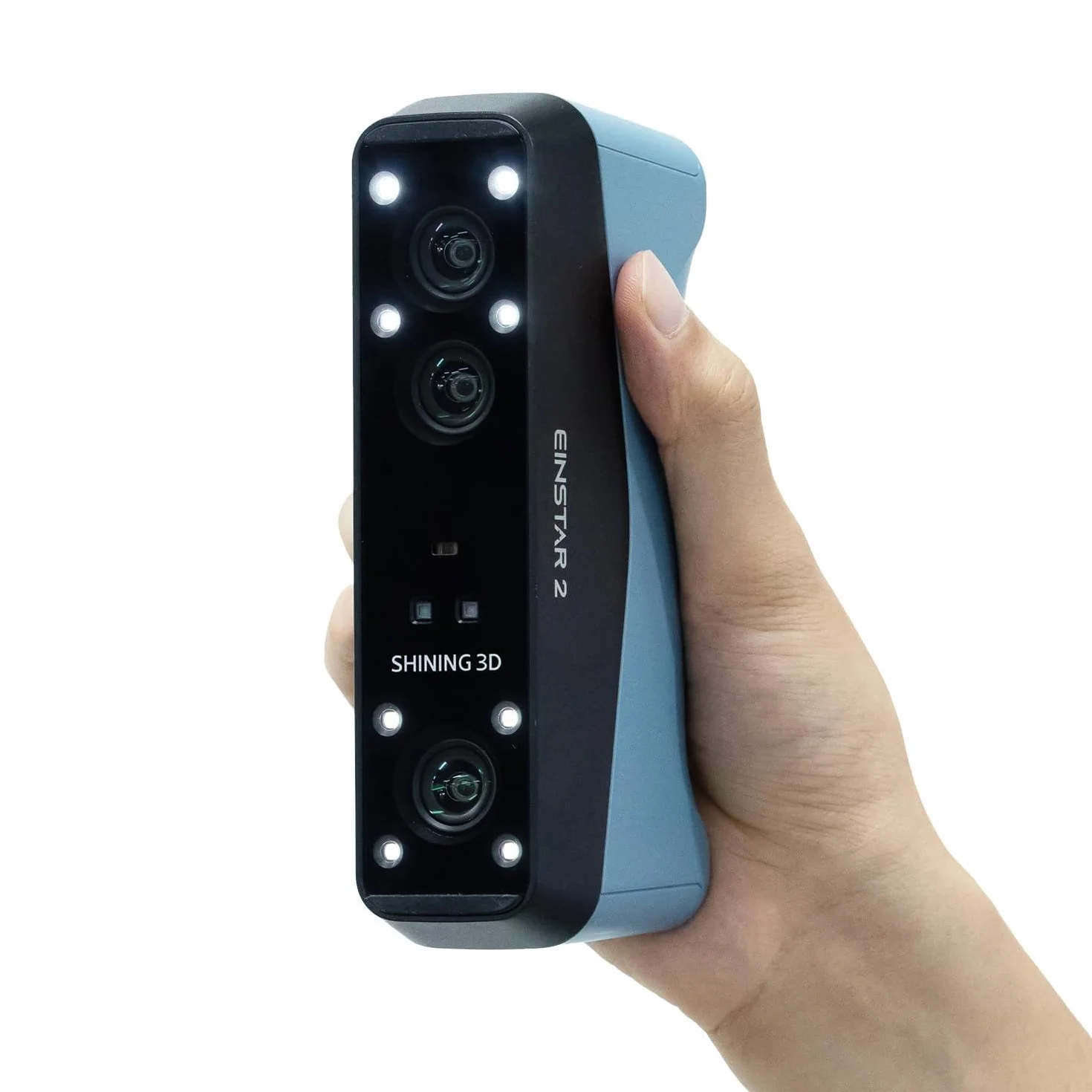 EINSTAR 2 3D-Scanner Kabellos, 17 Blaue Laserlinien & VCSEL-Infrarot, Sprayfrei Scannen auf Metall, 2.500.000 Punkte/s High-Speed, WiFi 6, 3h Akku, 3D-Laser-Scanner für CAD & 3D-Druck