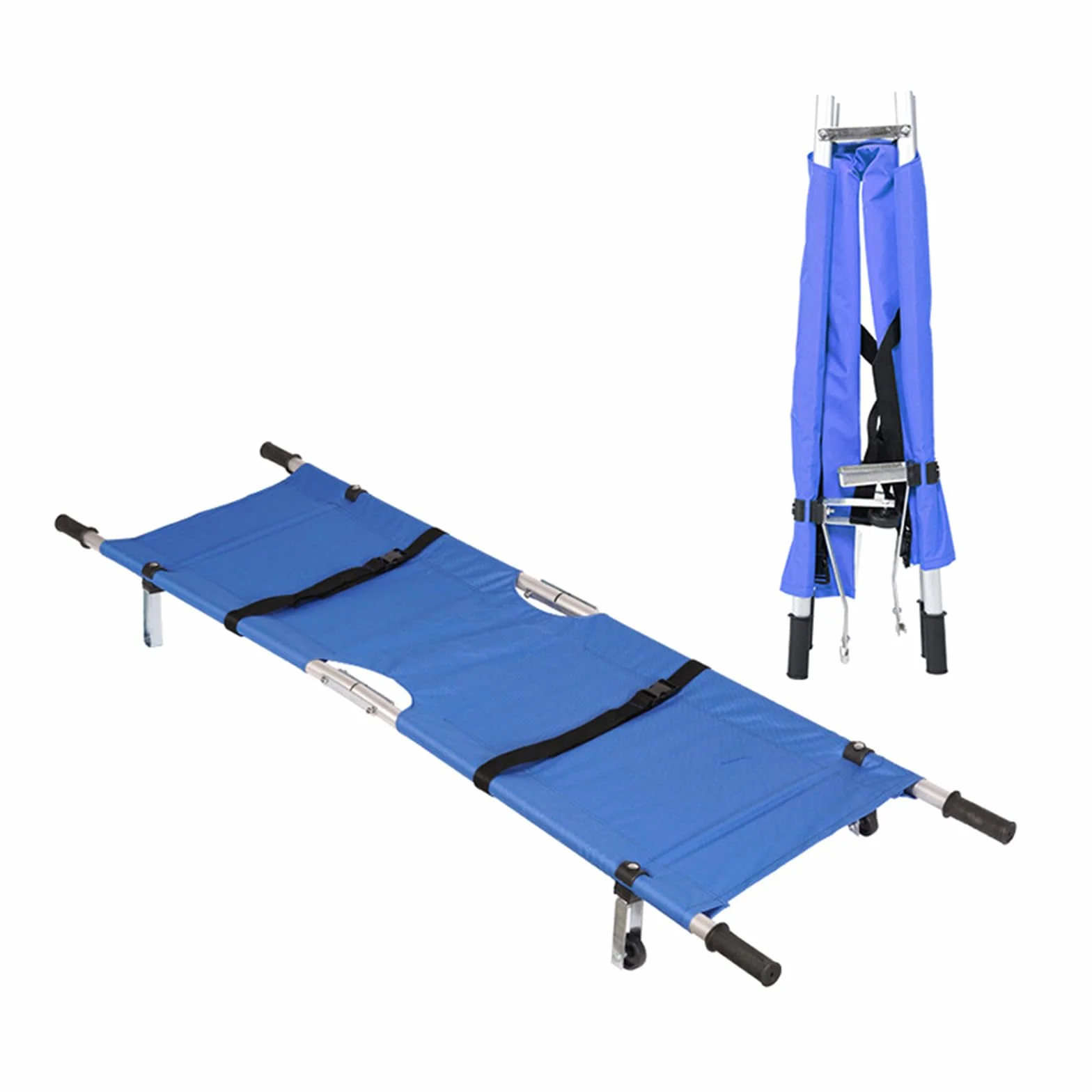 Generisch Klappbare, tragbare Krankentrage für medizinische Notfälle, wasserdichte Krankentrage aus Oxford-Stoff mit Metallrückwand, sicherer Patiententransporter mit Rad, maximale Tragkraft 135 kg,C