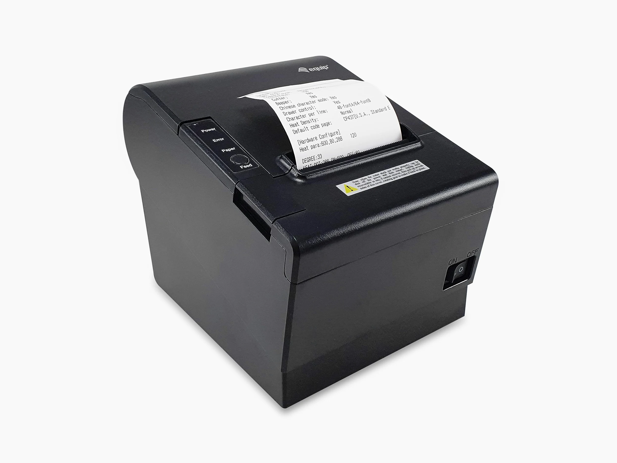 Equip 351004 80-mm-Thermo-POS-Belegdrucker mit automatischer Schneidevorrichtung, USB-/Bluetooth-/WiFi-/Kassenschubladen-Anschluss