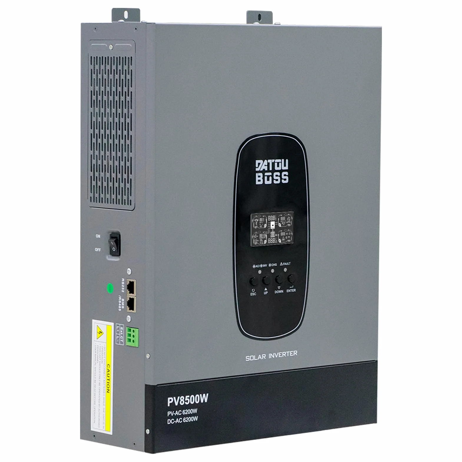 DATOUBOSS 6200W 48V Hybrid Wechselrichter Reiner Sinus, MPPT 120A, 8500W PV Eingang, 48V Lithium kompatibel, Off-Grid/On-Grid System, USV Funktion, ohne Batterie Betrieb möglich