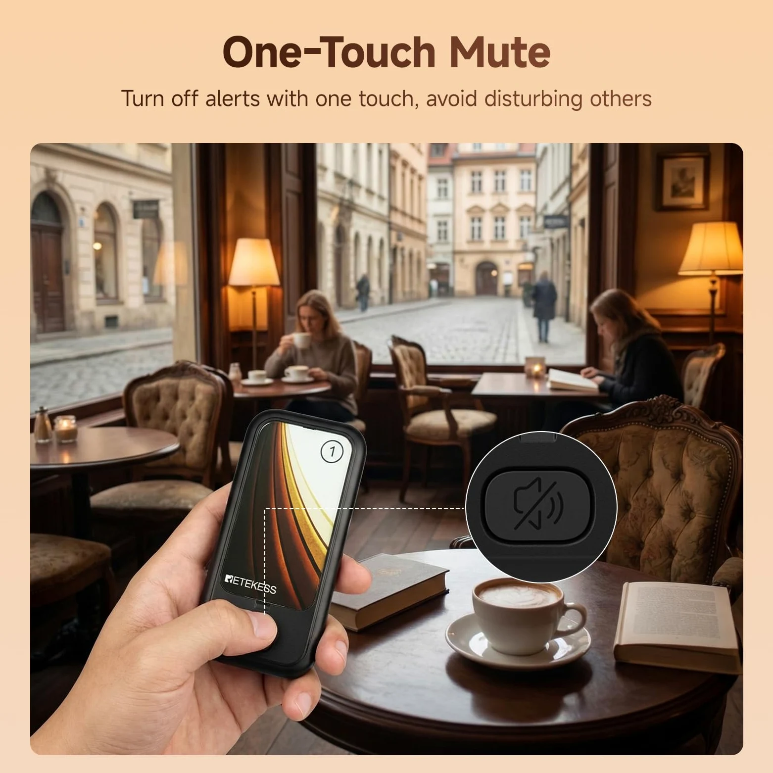 Retekess TD173P Pager Rufsystem, Pager Gastronomie, 30 Pagers, Draußen 800M, Mit Stummschalttaste, 7 Anrufmodi, Austauschbare Werbeaufkleber, Gästerufsystem for Food Court, Bar, Einkaufszentrum