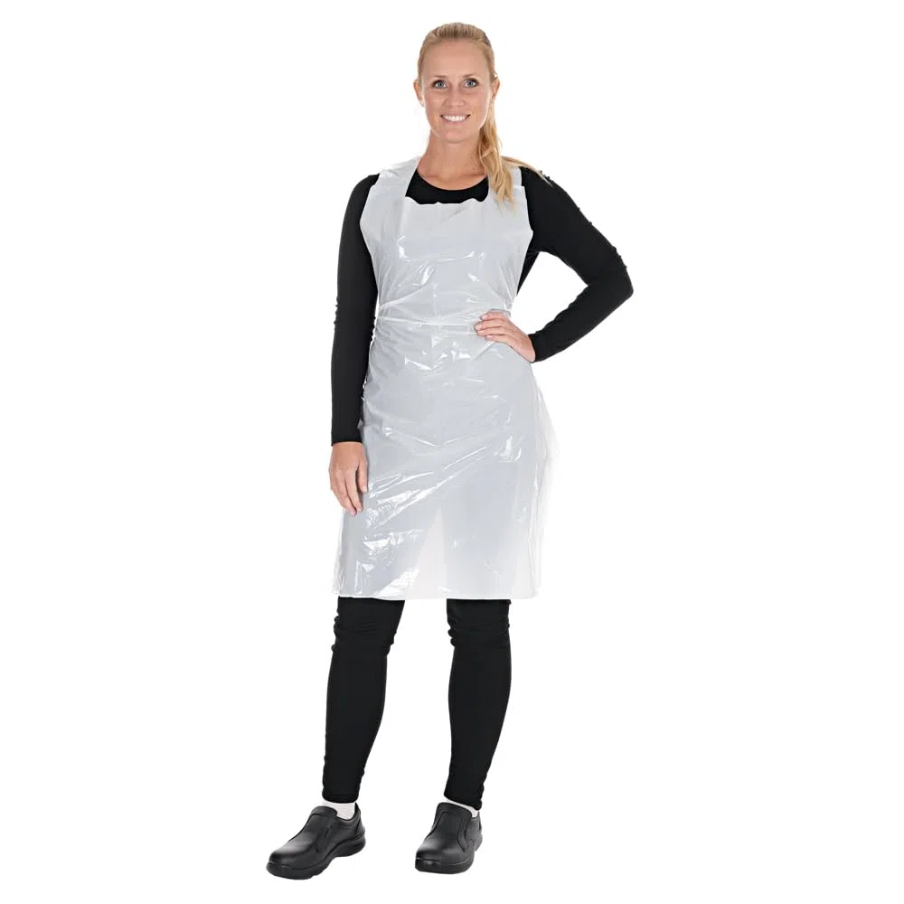 Franz Mensch 1000 Stück Hygostar Einwegschürzen im Beutel ca. 25 my | LDPE, weiß, 25my, L: 110cm, B: 75cm, Karton, Einwegschürzen, Plastikschürzen, Einmalschürzen