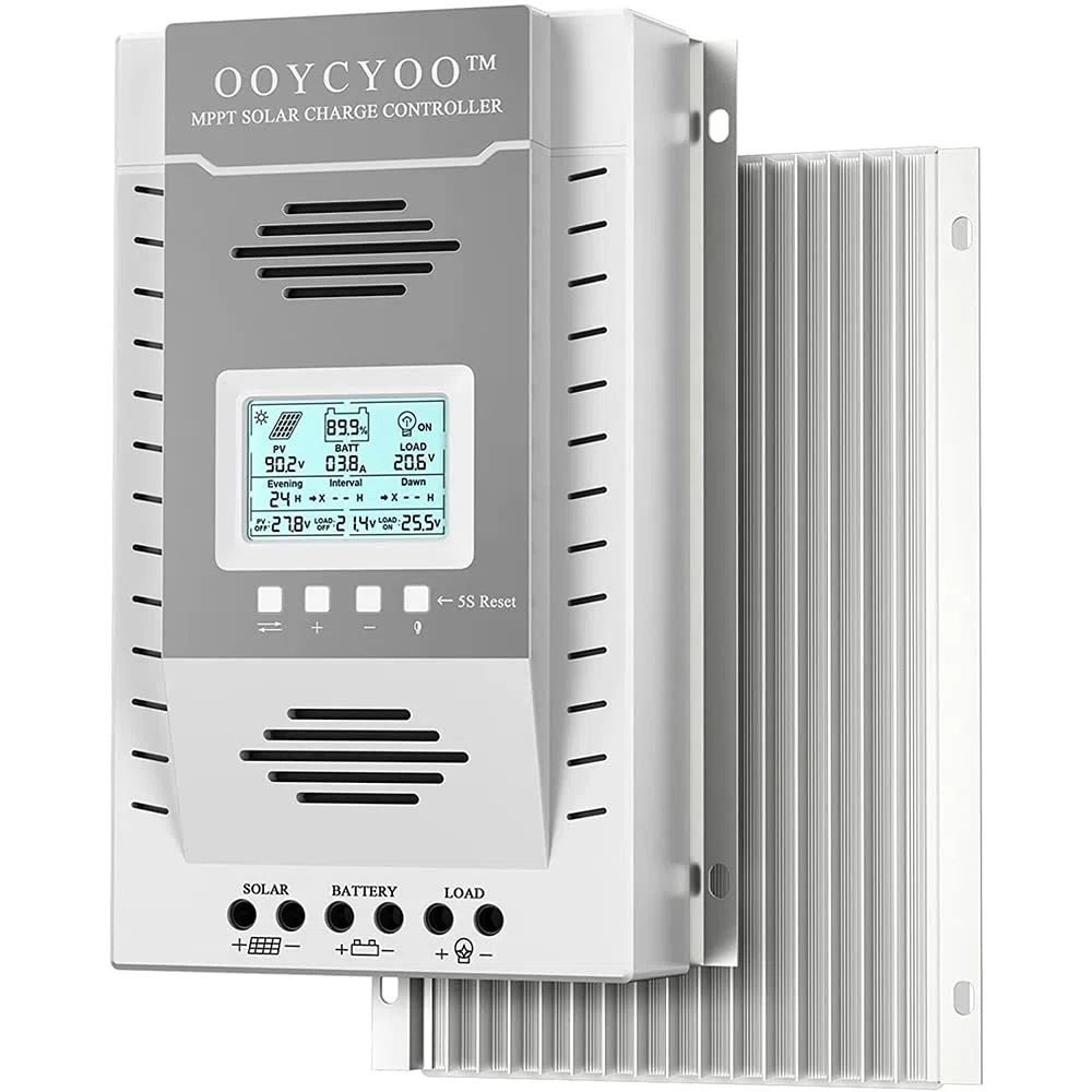 MPPT 80A Solarladeregler 24V 12V Auto Max 100V DC Eingangssolarregler mit LCD Display und Temperatursensor, Funktioniert für Sealed, Gel, Flooded und Lithium.