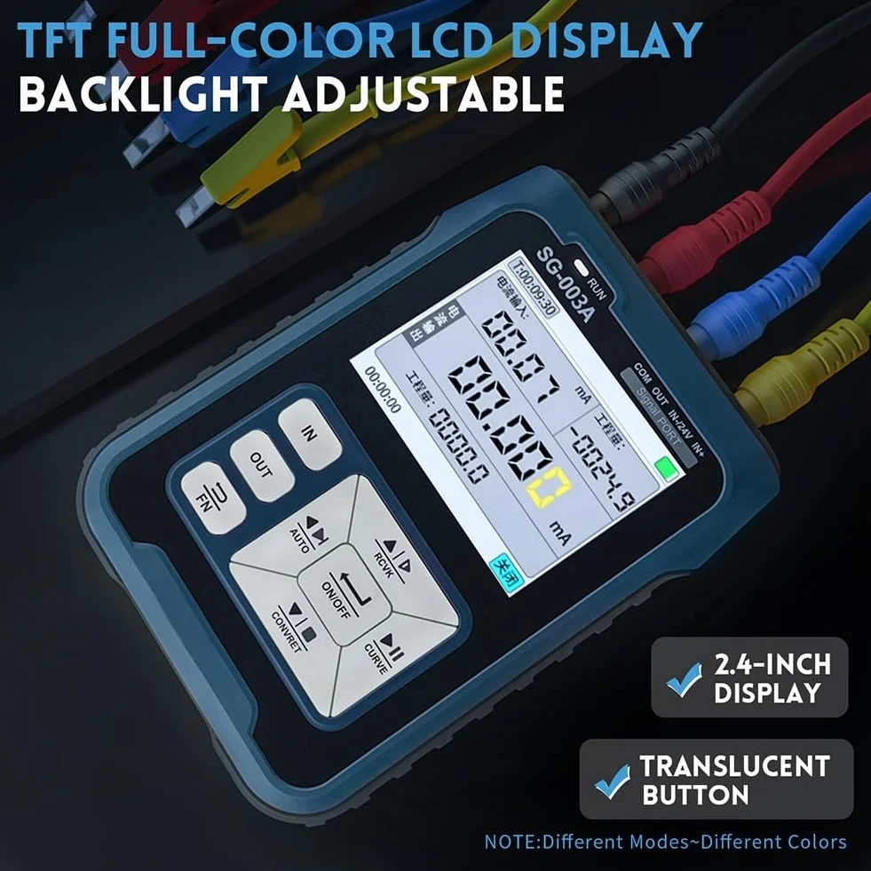 Signalgenerator, SG-003A 4-20MA HD TFT-Farb-LCD-Signalgenerator, Quellspannung, Strom, analoger Prozesskalibrator für PWM-Ausgang