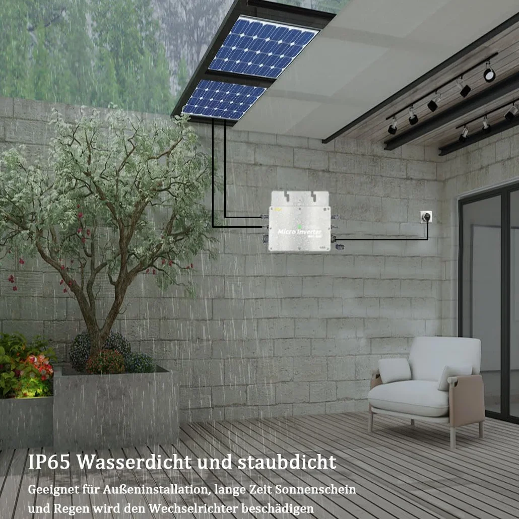 【Versand aus DE】 Y&H 600W Mikro Wechselrichter für Balkonkraftwerk IP65-Wasserdichter Netzeinspeisung Wechselrichter mit LCD-Display