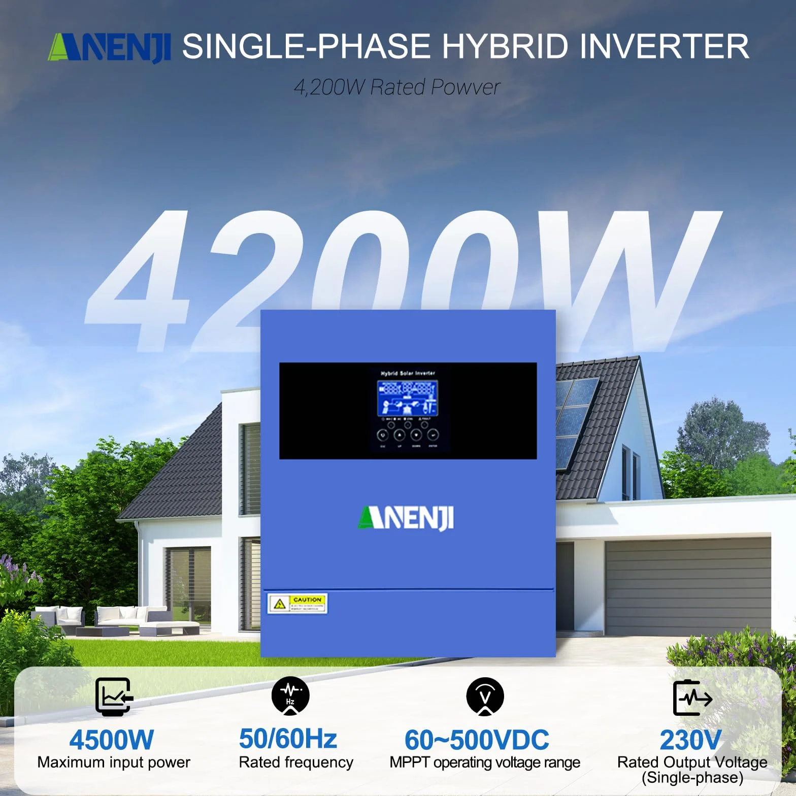 11000W Hybrid Solarwechselrichter 48V,Built-in 2 MPPT,Kann Ohne Batterie Verwendet Werden,Reiner Sinus-Wechselrichter (WiFi/BMS),Kann Strom in Das Netz Einspeisen
