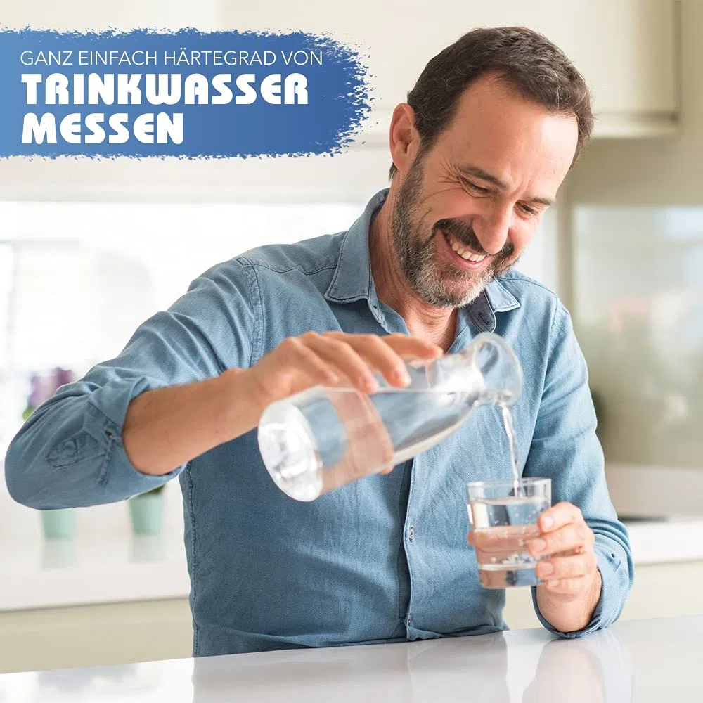 Anschluss-Set für Wasserenthärtungsanlagen 2 x 1500mm Panzerschlauch - Montageblock mit Verschneideeinrichtung und Probenentnahmehahn - Härtemessbesteck Doppelpackung 2 x 15ml