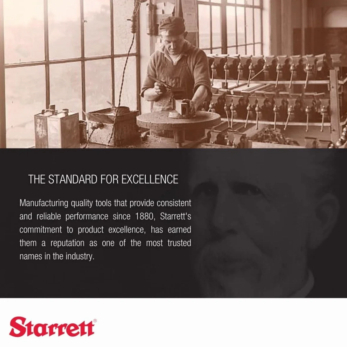 Starrett 79A-4 Vollmutter Außenfedersattel, Stahl, flacher Bein, 0-4" Bereich