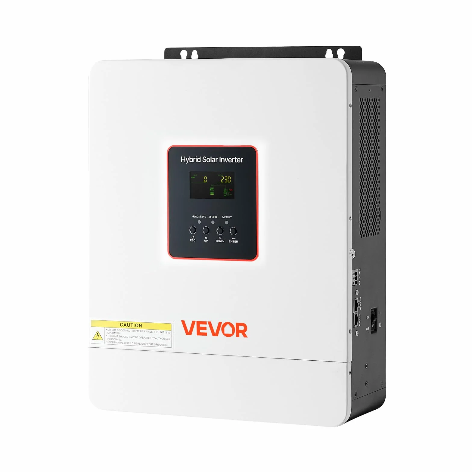 VEVOR Hybrid-Wechselrichter 4000 W, 24V DC auf 230V AC, mit integriertem 120A MPPT-Solarladeregler, WLAN-Modul, einphasig, für netzunabhängige Blei-Säure-/Lithium-Batterien