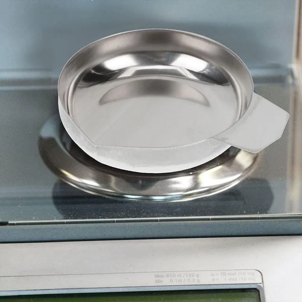 Waage mit Wägeschiffchen, 2 Stück, Wägeschiffchen, Waagenschale Aus Edelstahl, Wägeplatte, Laborschale, Behälter, Gewichtsschale