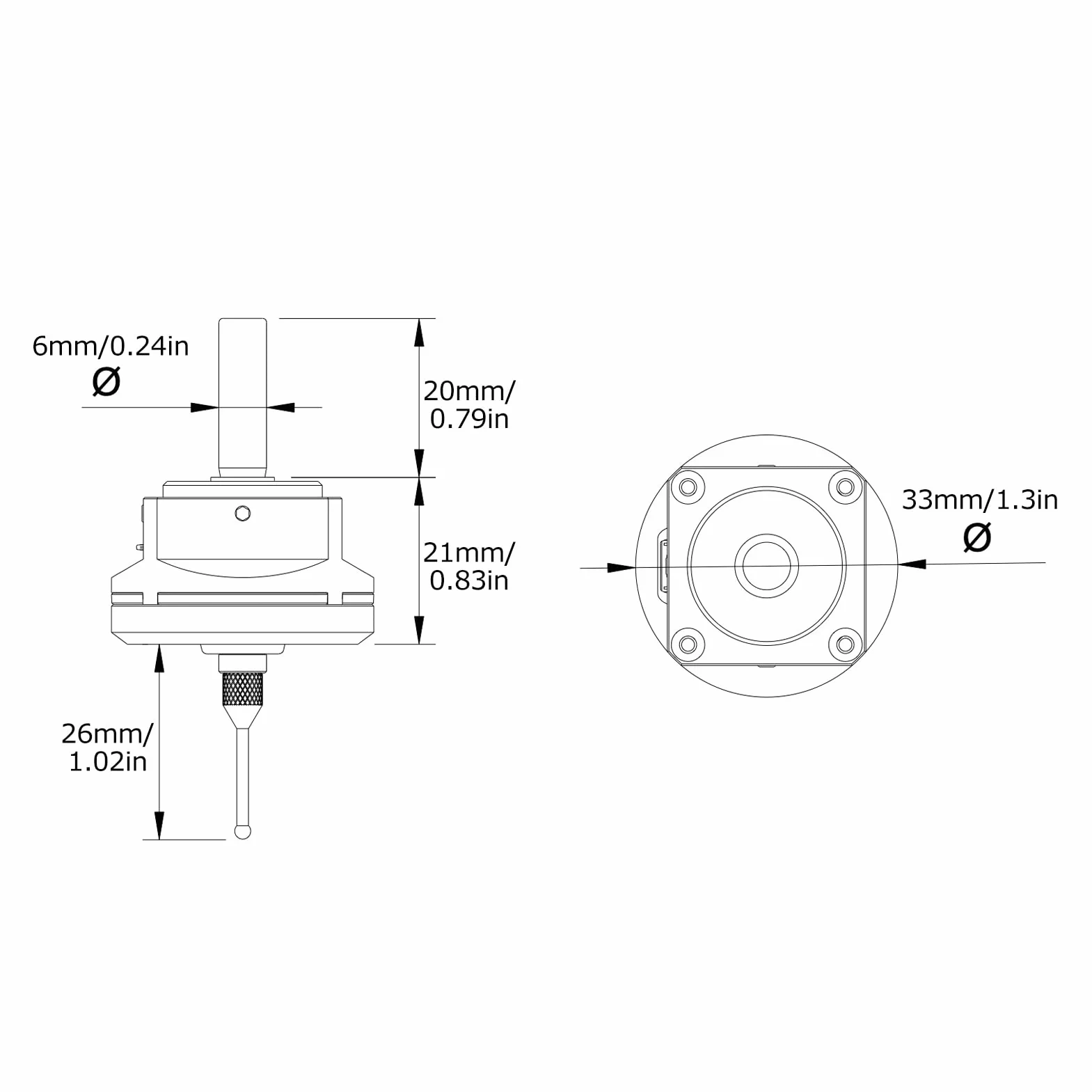 3D-Kantentaster mit Sonde Wolframstahlkugel-Kantensucher für Mach3-CNC-Geräte DC 5 V Bis 24 V Kantentaster Schaftdurchmesser 6 Mm