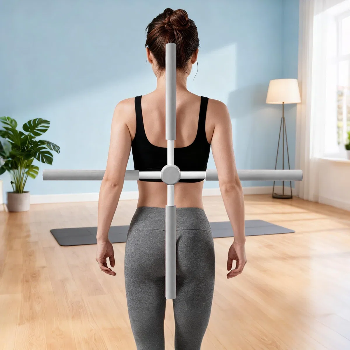 Yoga Sticks Haltungskorrektur, Yoga-Stick Rücken Mobilitätstraining Für Oberen/untereren Rücken, Schulter & Nacken, Erwachsene Anti-Buckel-Fitnesstrainings-Cross-Stick Für Männer Und Frauen
