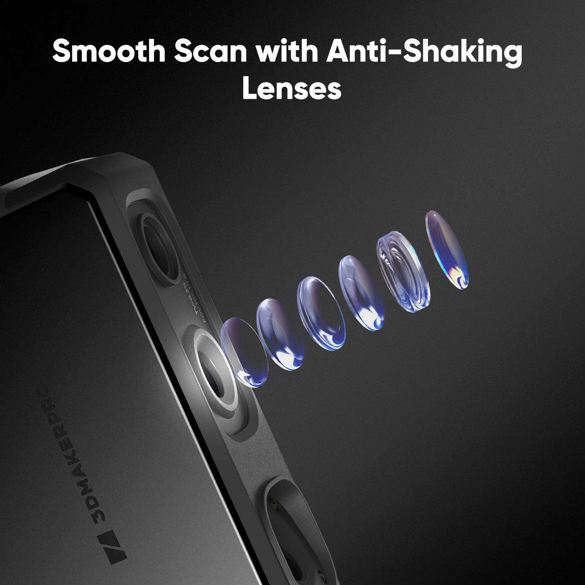 3DMakerpro Handheld-3D-Scanner, 0,02 mm Präzision, 10 FPS schnelle Scangeschwindigkeit mit Anti-Shake-Linse, 3D-Scanner für 3D-Drucker für Windows/MacOS, Handheld 3D-Scanner Seal Lite – Premium-Kit