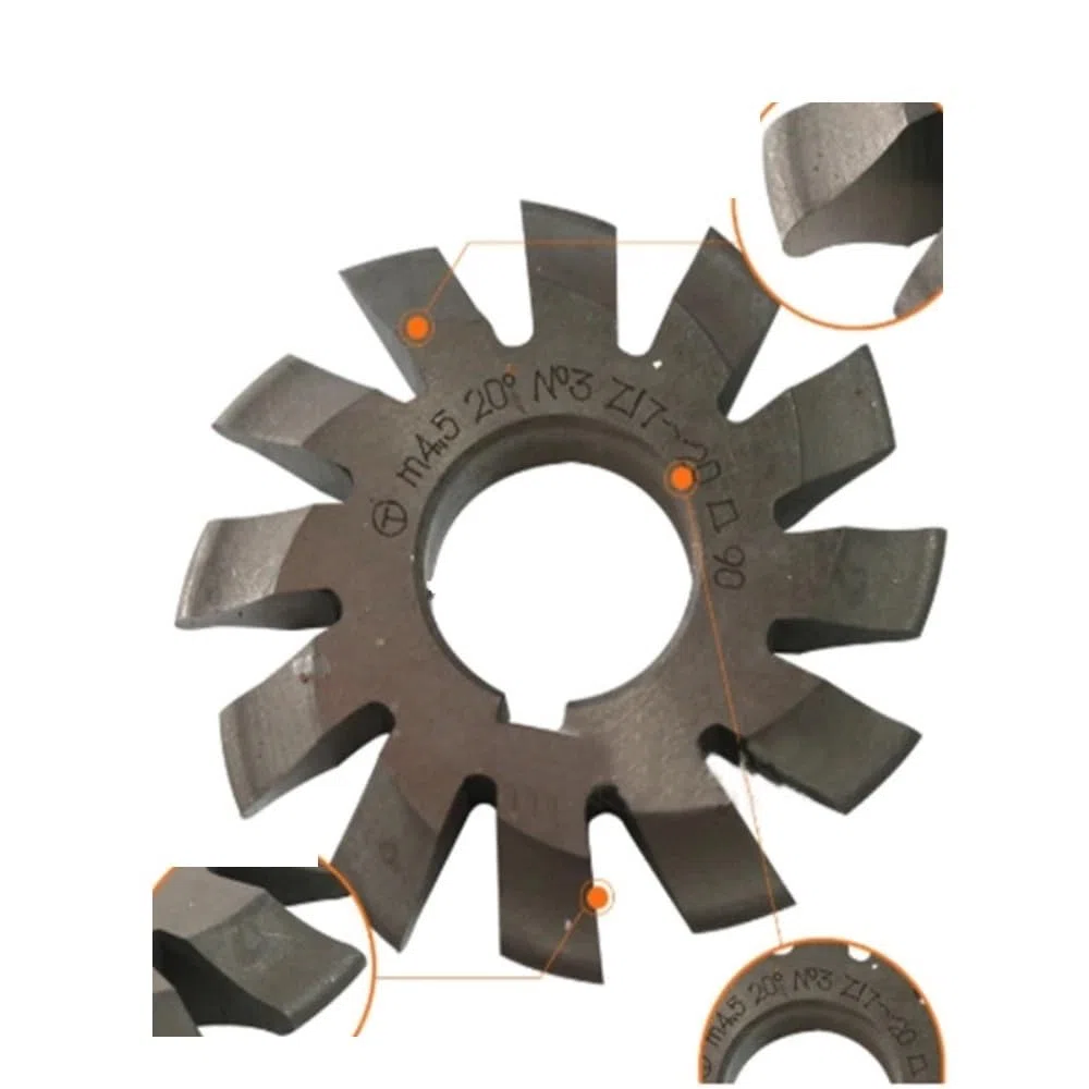 Evolventengetriebe, Zahnradfräser, Hochgeschwindigkeitsstahl-Evolventenzahnradfräser, M0.4-M5.0 Modul PA20 Grad, 8 Stück(M0.5)