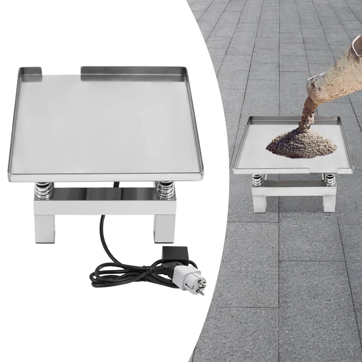 Beton Rütteltisch Vibrationsplattform Rütteltisch Kompakte Vibrationsplatte für Betonprüfungen 50W Motor 3000-3600 U/min ideal für Baustellen und Laboranwendungen