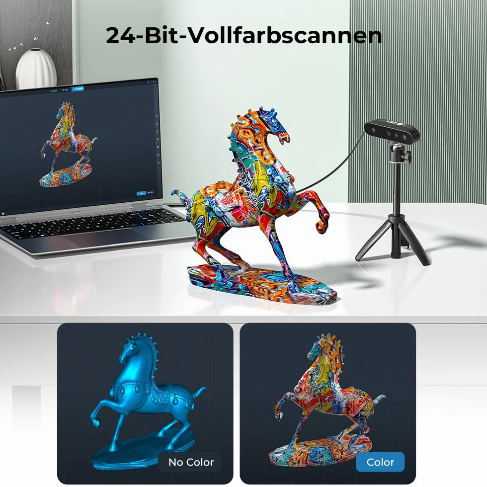 3D Scanner CR-Scan Ferret SE für 3D Druck Upgrade Handscanner 30 FPS Scangeschwindigkeit 0.1mm Genauigkeit ASIC Chipsatz Dual Mode Vollfarbe für PC Win 10/11