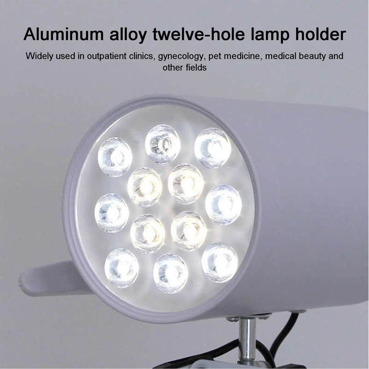 12 W Chirurgische LED Untersuchungslampe, Op Untersuchungsleuchte Mobile, 12 Loch Untersuchungslampe für Zahnärzte, mit Federlampenarm und Metalllampenschirm