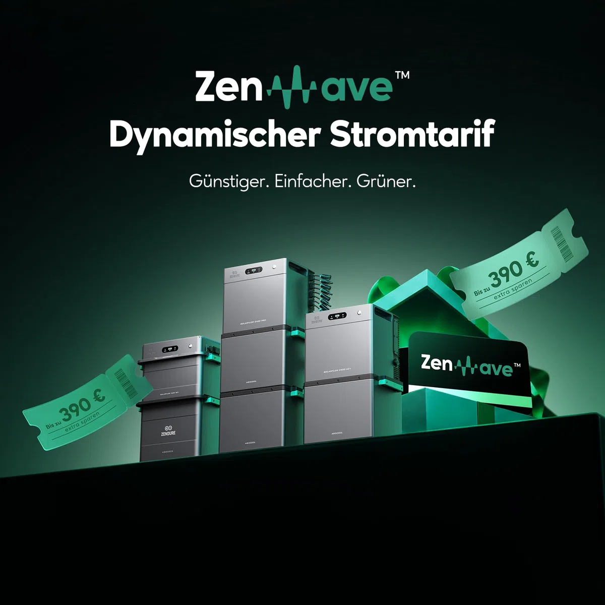 Zendure SolarFlow 2400 AC+ Balkonkraftwerk mit Speicher - Batteriespeicher für Balkonkraftwerk 2400W AC Bidirektionaler Ausgang Erweiterbar auf 16,8kWh, Plug und Play, IP65, KI-Energiemanagementsystem