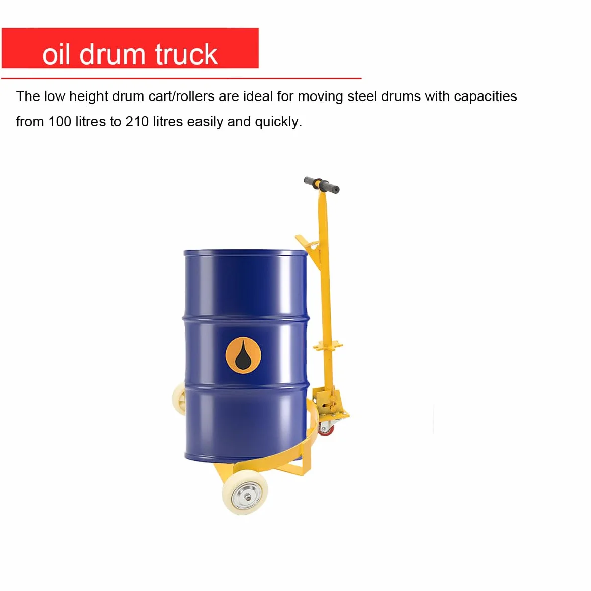 Fasskarre - 200 kg belastbar - Transportkarre für Umzug Fässer 210 L Fässer 60 cm- Robuster Stahlrahmen Fasswagen Profi Schwerlast Handwagen für Fässer