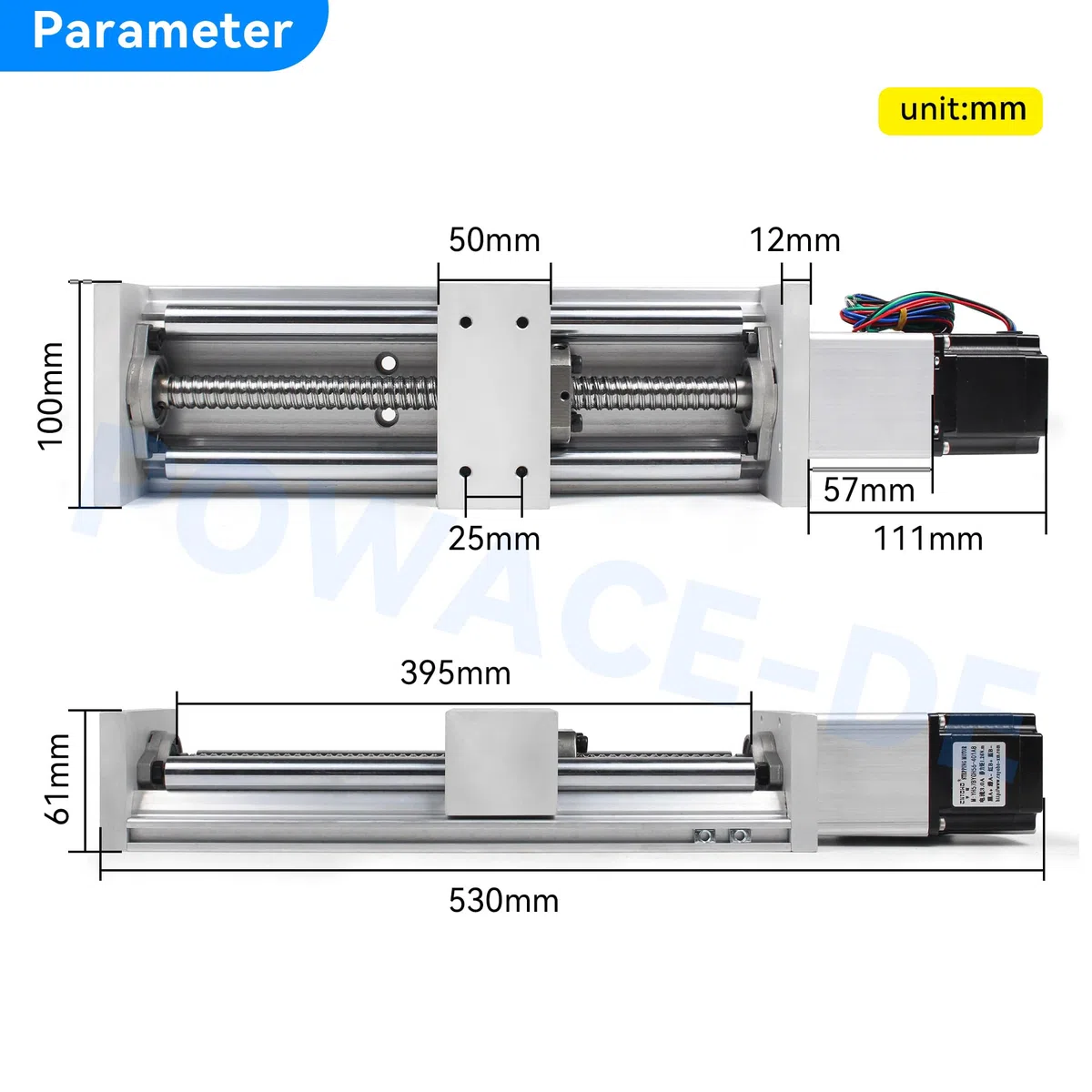 RATTMMOTOR CNC Linearführung,Linearantrieb Effektive Länge 300mm, Lineartisch-Actuator Kugelumlaufspindel SFU1605 mit Nema23 Schrittmotor Für X Y Z Achse Linearschienenführung