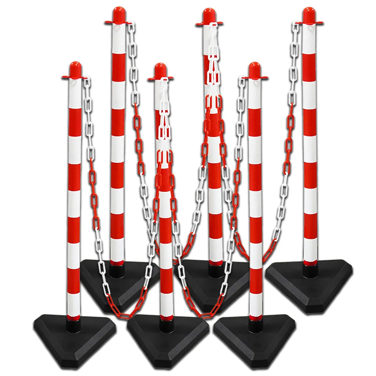 Moravia Kettenständer-Set Guarda rot-weiß (Kettenständer, Kunststoffkette, Verbindungsglieder, Einhängehaken) 17516146
