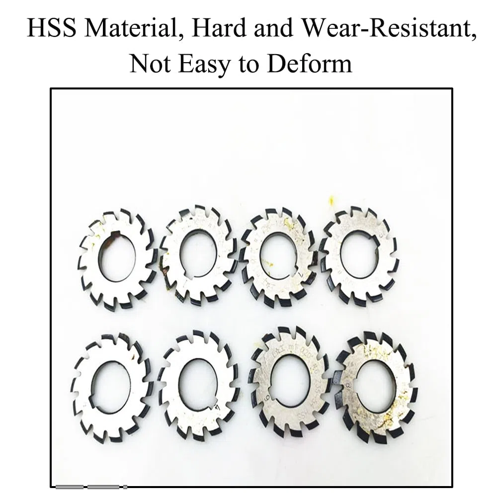 Hochgeschwindigkeitsstahl-Fräser, M0,5 x 16 mm, gerader Zahnradfräser, HSS-Fräser in Scheibenform, für Industriebedarf, Fräser, 8 Stück