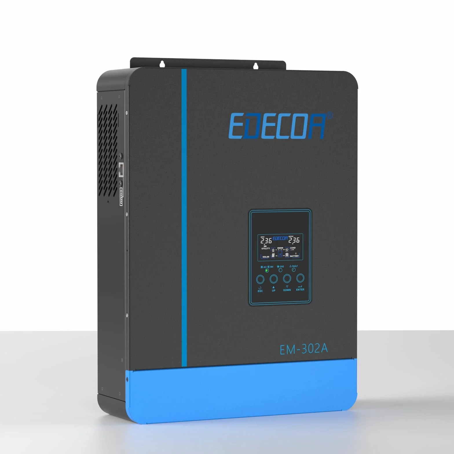 EDECOA 3000w Hybrid Wechselrichter 24v auf 220v 230v 3.2KVA/3000W Solar Ladegerät MPPT 80A Reiner Sinus (Off-Grid) mit Batterieladegerät, Netzeinspeisung, Solarladeregler