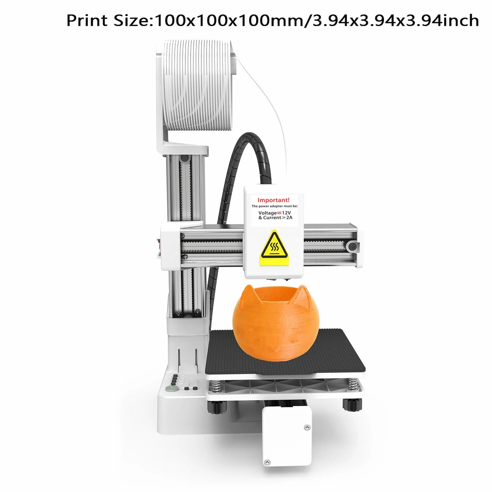 3D Drucker Kleiner 10-40mm/s Mini 3D-Druckmaschinen für Anfänger Heimwerker Unterstützt PLA TPU 1.75mm Filament, 3D-Drucker Druckgröße 100x100x100mm (EU-Stecker, Weiß)