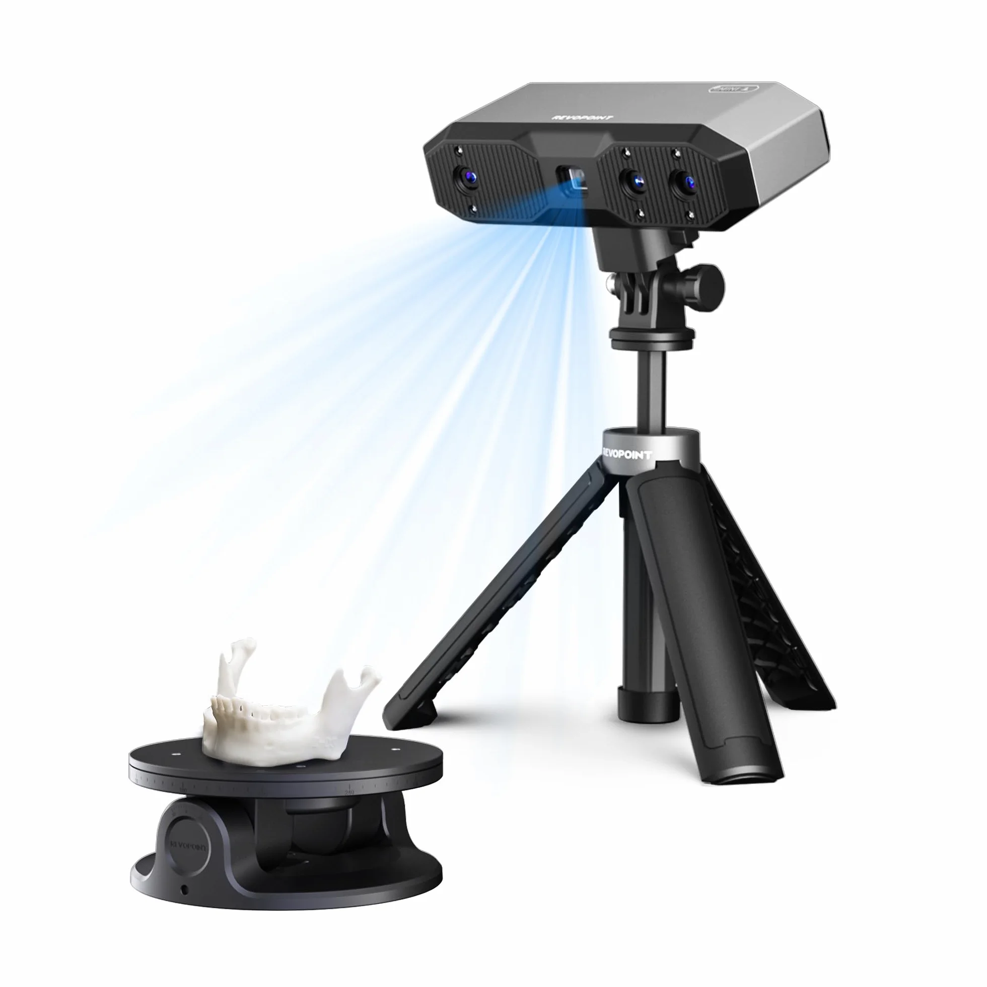 Revopoint MINI 2 Handheld 3D Scanner für 3D Druck, 0.02mm Präzision, 16 fps schnelles Scannen, Industrielles Blaulicht, Portabler Farb-3D-Modellscanner für Dental, Schmuck & kleine Objekte, Advanced