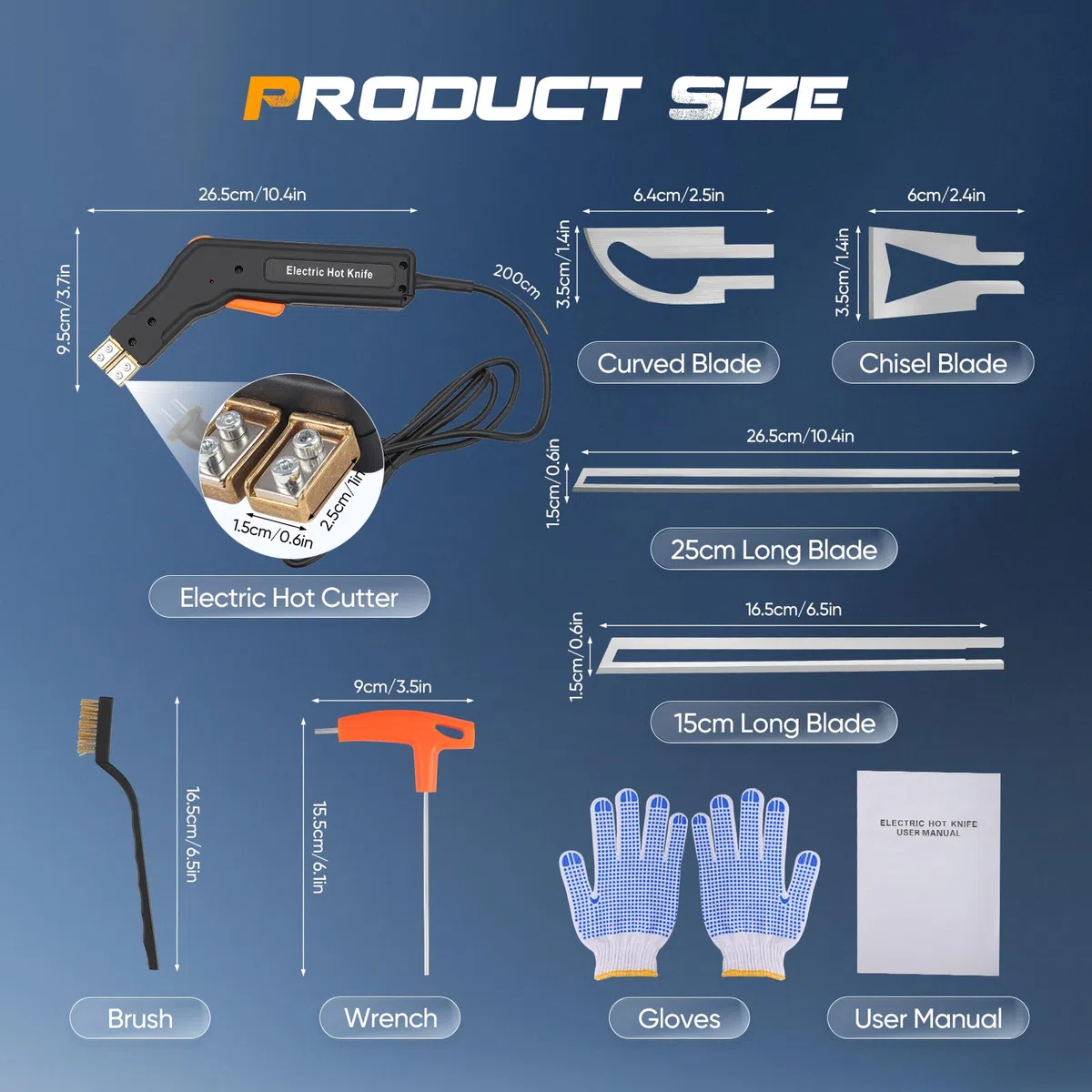 300W Styroporschneider Elektrisch, Heißschneider für Seile (0-600℃) Temperatur Einstellbar, Styrocutter mit 4 Klingen für EPS, EPP, KT Board, EVA, PU, Seilgewebe, Schaumstoff