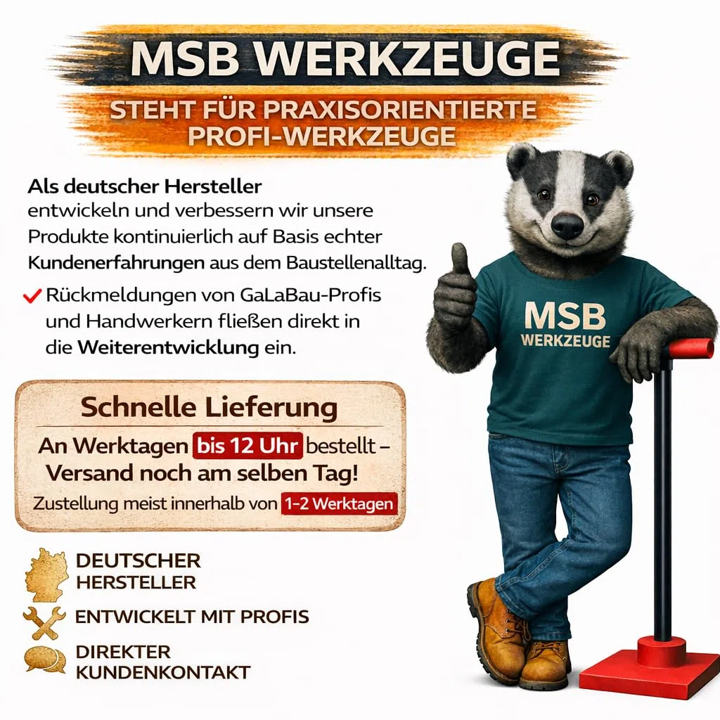 M.SB Plattenheber "1085" Versetzzange 50-120 cm, Plattenträger Steinzange mit Doppelgriffen bis 150 kg
