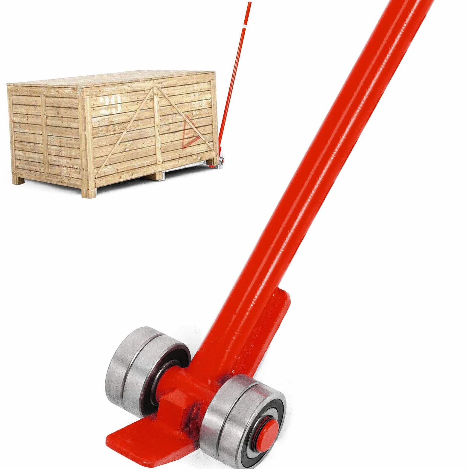 VEVOR Palettenbrecher 3T Hebelstange Stahl mit Rädern Lattenheber mit ergonomischem 1,8 m Griff, Gesamtlänge 1,9 m Leicht Tragbar zum Heben schwerer Lasten