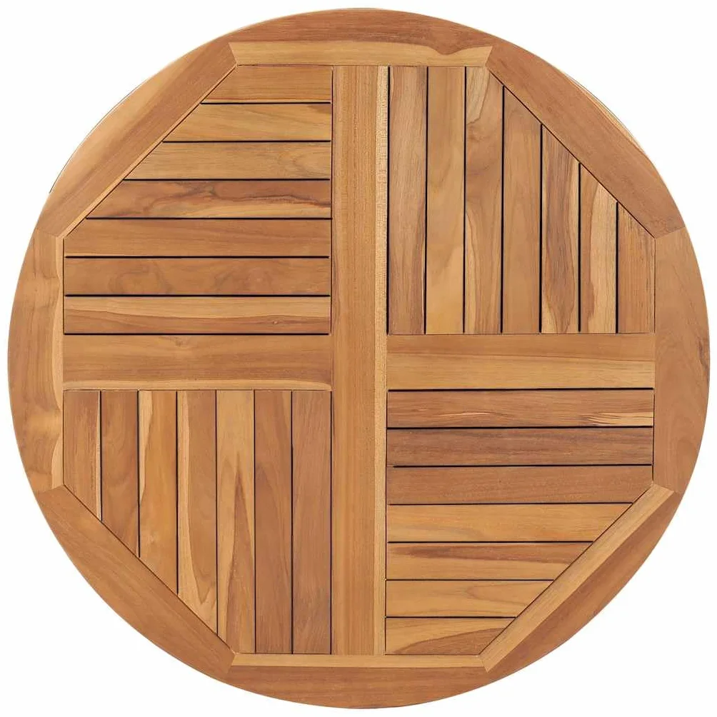 vidaXL Teak Massiv Tischplatte Massivholzplatte Holzplatte Ersatztischplatte Holz Platte für Esstisch Esszimmertisch Rund 2,5cm 90cm