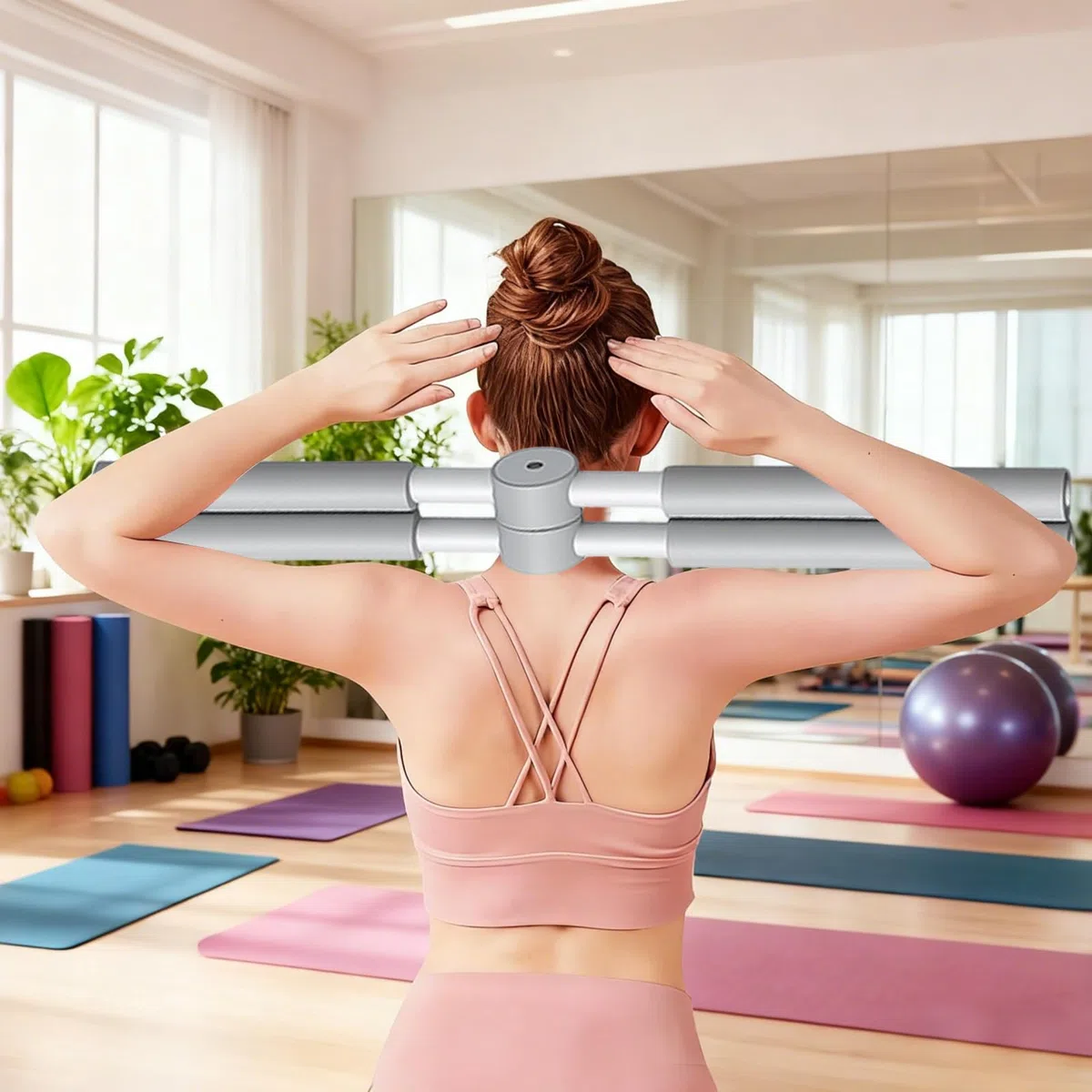 Yoga Sticks Haltungskorrektur, Yoga-Stick Rücken Mobilitätstraining Für Oberen/untereren Rücken, Schulter & Nacken, Erwachsene Anti-Buckel-Fitnesstrainings-Cross-Stick Für Männer Und Frauen