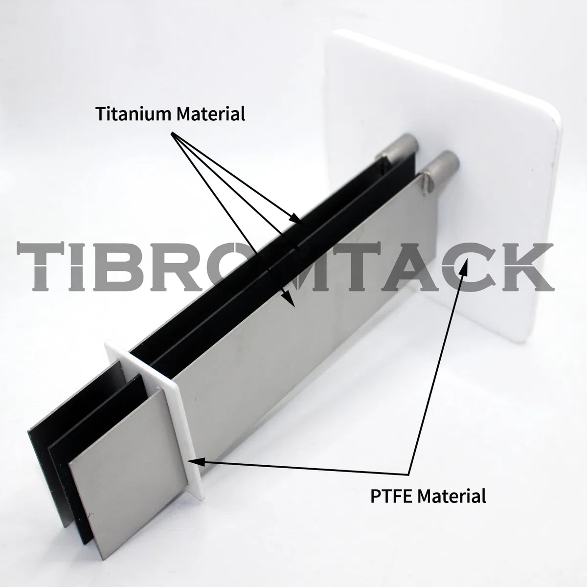 Titanium Electrodes MMO Assembly with Ruthenium-Iridium Coating and PTFE Partitions 1pc Titanium Anode+2pcs Titanium Cathode