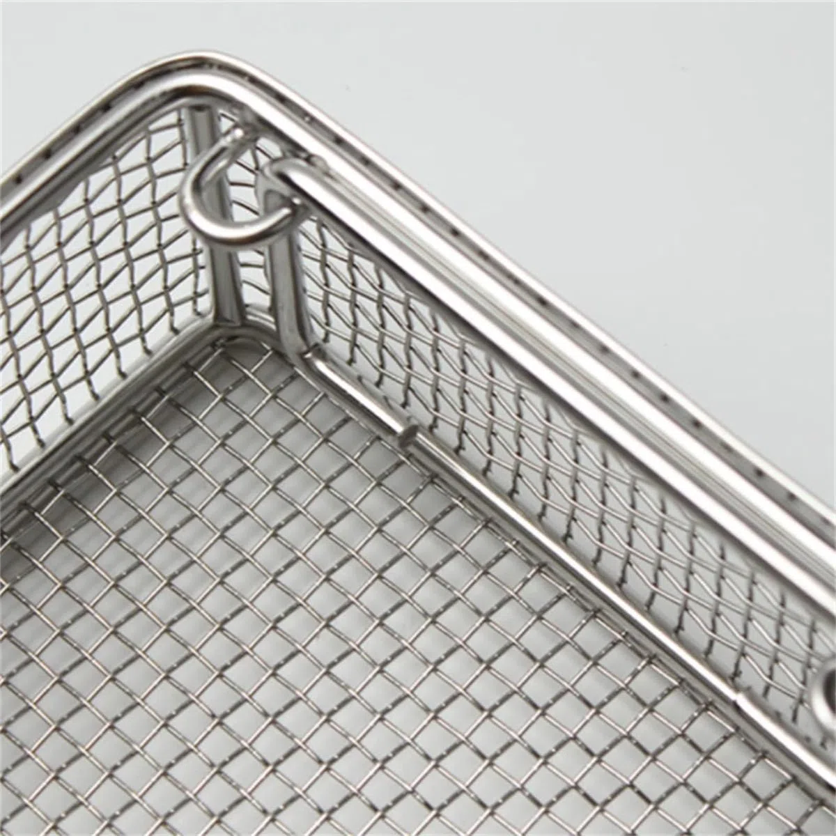 Sterilisationstablett für Medizinische Instrumente, Sterilisationskorb aus Stahl, Instrumententablett und Perforierte Netzkörbe, Instrumentensterilisationskorb mit Griff